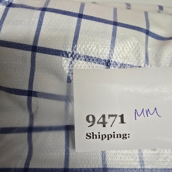Mizzen Main Shirt Men XL White Blue Check Leeward Button Trim Fit Stretch Office - Picture 11 of 11